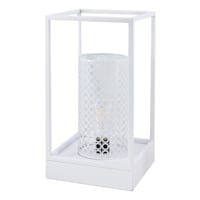 Found & Fable White Metal Outdoor LED Lantern, 14"