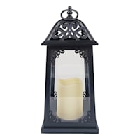 Black LED Outdoor Lantern, 12"