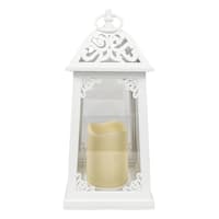 White LED Outdoor Lantern, 12"