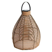 Honeybloom Wicker Outdoor Solar Lantern, Medium