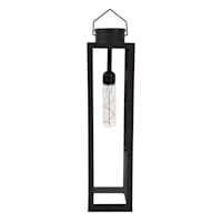 Crosby St. Black Outdoor Solar Lantern, 15"