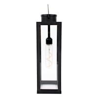 Crosby St. Black Outdoor Solar Lantern, 12"
