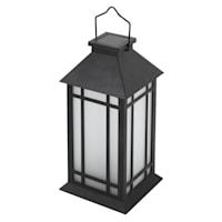 Black Outdoor Solar Lantern, 11"