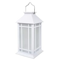 White Outdoor Solar Lantern, 11"