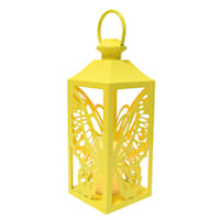 Yellow Butterfly Outdoor Solar Lantern, 15"