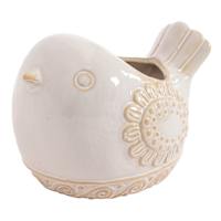 Honeybloom Indoor White Glazed Bird Planter, 5.3"