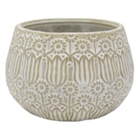 Honeybloom Indoor Natural Flower Pattern Pot, 5.4"