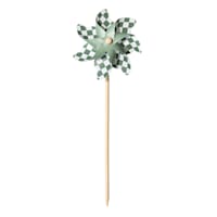 Honeybloom Green Check Whirligig, 19"