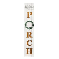 Wood Outdoor Porch Leaner Sign, 47.25"