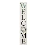 Welcome Wood Outdoor Porch Leaner Sign, 47.25"