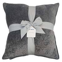 2-Pack Grey Textured Chenille Throw Pillows, 18"