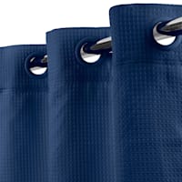 Navy Hookless Waffle Solid Shower Curtain, 74"