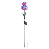 Pink Solar Flower Yard Stake, 36.5"