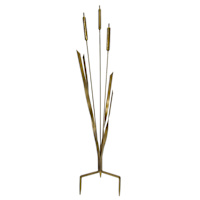 Honeybloom Bronze Metal Cattail Yard Stake, 35"