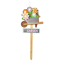 Flower Cart Yard Stake, 36"