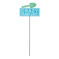 Crazy Plant Lady with Shovel Metal Yard Pick, 16"