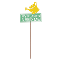 My Plants Need Me Green Metal Yard Pick, 16"