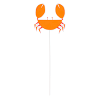 Sunny Club Orange Metal Crab Yard Pick, 14"
