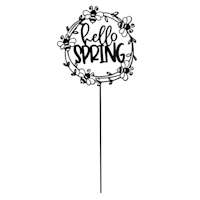 Hello Spring Black Metal Yard Pick, 18"