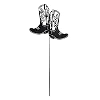 Black Metal Boots Yard Stake, 35"