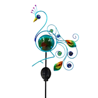 Blue Peacock Solar Yard Stake, 40"