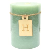 Honeybloom Green Unscented Rustic Pillar Candle, 3x4