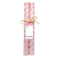 Willow Crossley 2-Pack Pink Unscented Twisted Taper Candles, 10"