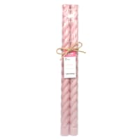 Willow Crossley 2-Pack Pink Unscented Twisted Taper Candles, 14"