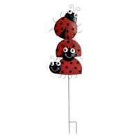 Ladybug Stacked Yard Stake, 9.5"