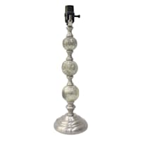 Found & Fable Silver Stacked Shimmer Ball Medium Table Lamp Base, 19"