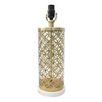 Providence Gold Metal Cut Out Small Lamp with Marble Base, 16.7"