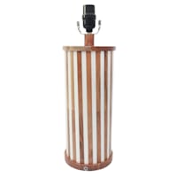 Found & Fable Brown & White Striped Inlay Medium Table Lamp Base, 17"
