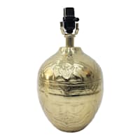 Found & Fable Gold Metal Embossed Small Lamp Base, 14"