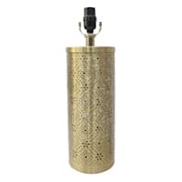 Found & Fable Gold Punched Metal Medium Table Lamp Base, 17"