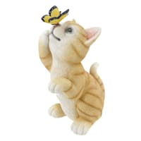 Cat with Butterfly Outdoor Garden Statue, 12"