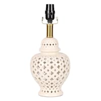 Providence White Cutout Ceramic Ginger Jar Small Lamp Base, 14"