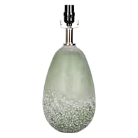 Found & Fable Green Recycled Art Glass Small Lamp Base, 16.8"