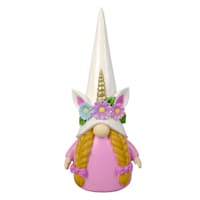 Unicorn Gnome Pink Outdoor Garden Statue, 9"