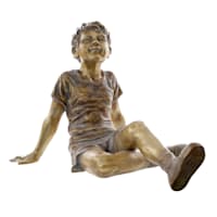 Boy Outdoor Garden Statue, 14"