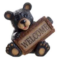 Welcome Bear Outdoor Garden Statue, 12.6"