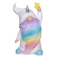 Rainbow Gnome Outdoor Garden Statue, 10"