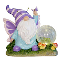 Solar Ball Gnome Outdoor Garden Statue, 10"