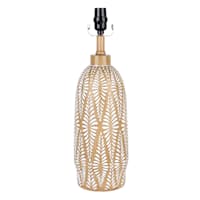 Found & Fable Natural Wood with White Design Medium Table Lamp Base, 19"