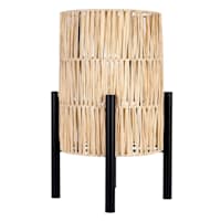 Tracey Boyd Raffia Uplight with Metal Stand, 13"