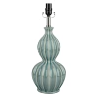 Providence Green Ceramic Double Gourd Medium Table Lamp Base, 19"