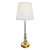 Providence Gold Stacked Crystal Buffet Large Table Lamp with Shade, 28"