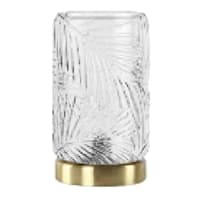 Found & Fable Clear Glass Leaf Embossed Uplight Lamp, 9"