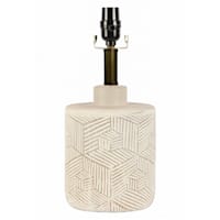 Tracey Boyd Brown & White Geo Patterned Small Lamp Base, 14"