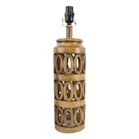 Found & Fable Wood Cut Out Design Medium Table Lamp Base, 19"