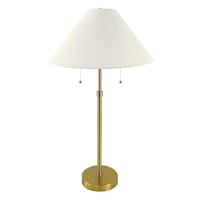 Crosby St. Brushed Brass Pull Chain Buffet Large Table Lamp with Shade, 27.5"